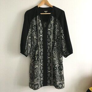 Urban Outfitters Ecote Sheath‎ Dress Long Sleeve Floral Black V Neck Wome…